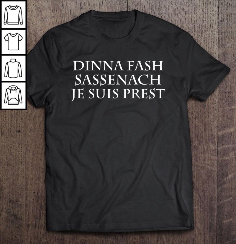 Outlander – Dinna Fash White Fitted Scoop Tee Shirt