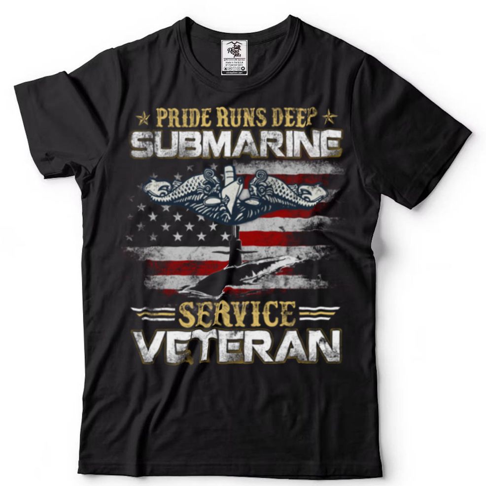 Pride Runs Deep Submarine Service Veteran Flag Patriotic Men Long Sleeve T Shirt