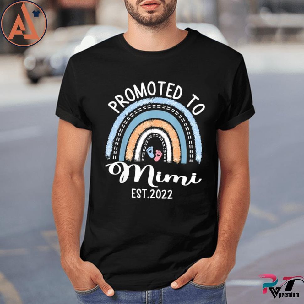 Promoted To MimI Est 2022 Boho Rainbow Mother's Day Shirt