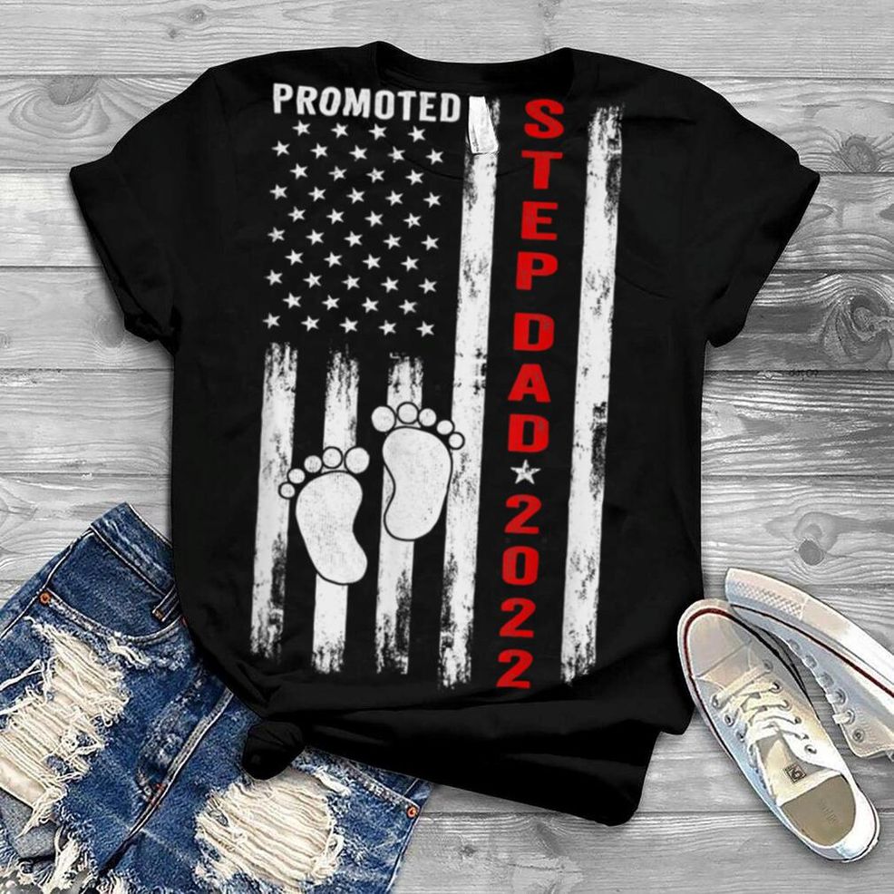 Promoted To Step Dad 2022 For First Time Fathers New Dad T Shirt B0B1BCVRCX