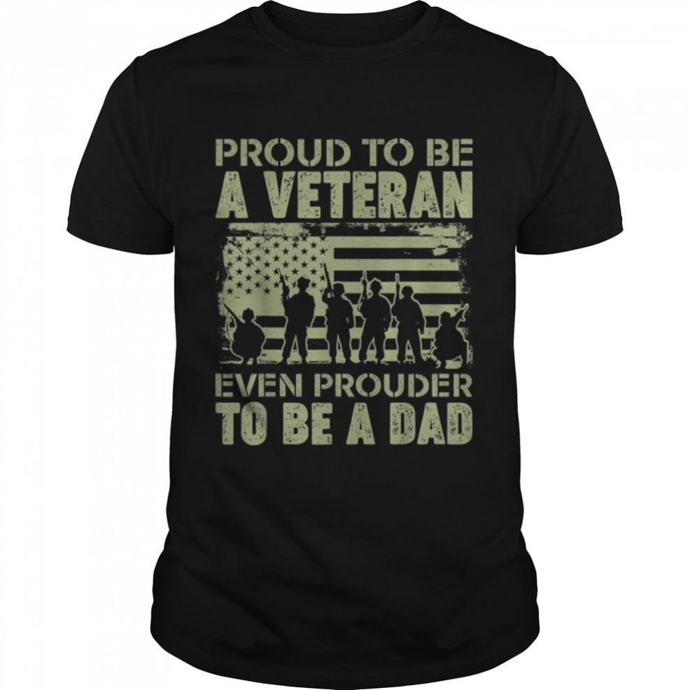 Proud Veteran Dad Fathers Day U.S. Camo Flag T Shirt B09ZPC5P2G