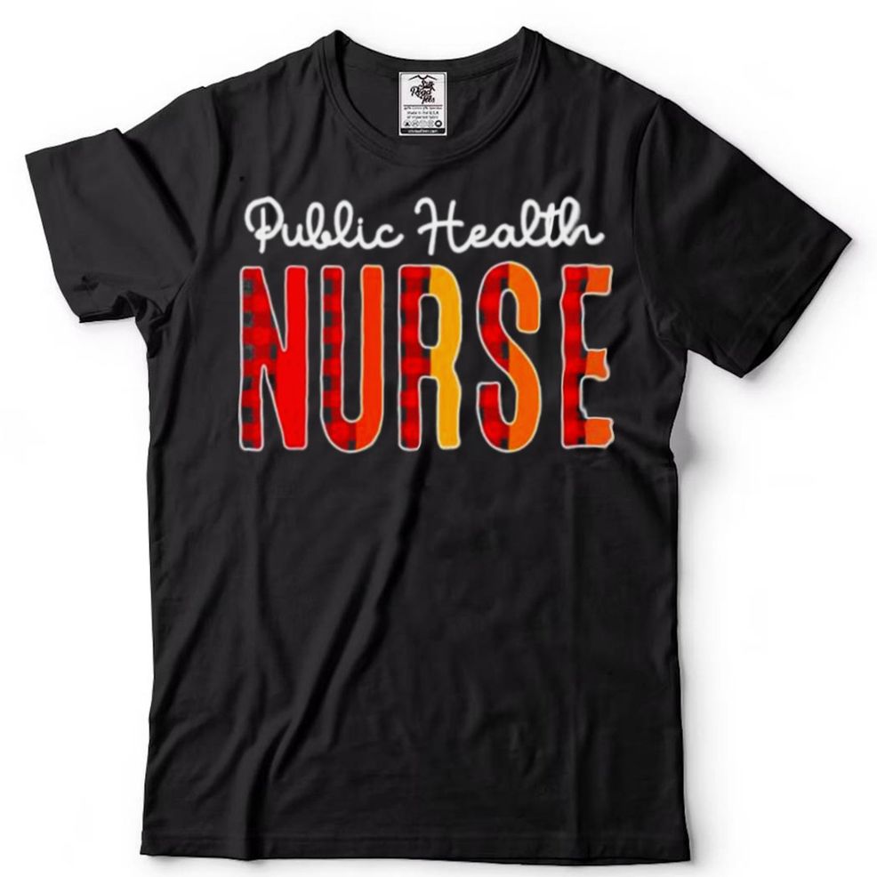 Public Health Nurse Plaid Red Love Heart Stethoscope RN Mom Shirt