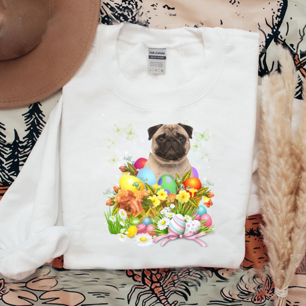 Pug Bunny Dog With Easter Eggs Basket Cool Sweatshirt Hoodie, Sweater Shirt