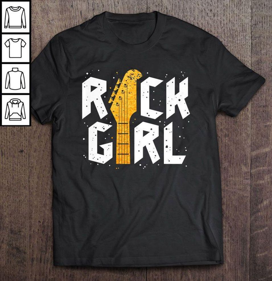 Punk Rock Girl Star On Sign Band Guitar Premium Shirt
