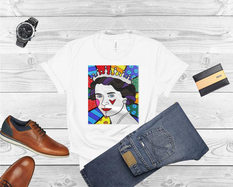 Queen Elizabeth Colorful Art T Shirt