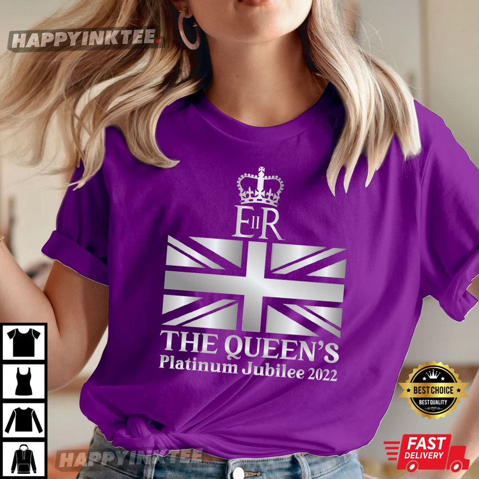Queen Elizabeth II Platinum Jubilee 2022 CELIBRATION T Shirt, Union Jack Shirt, The Queen's Crown Shirt
