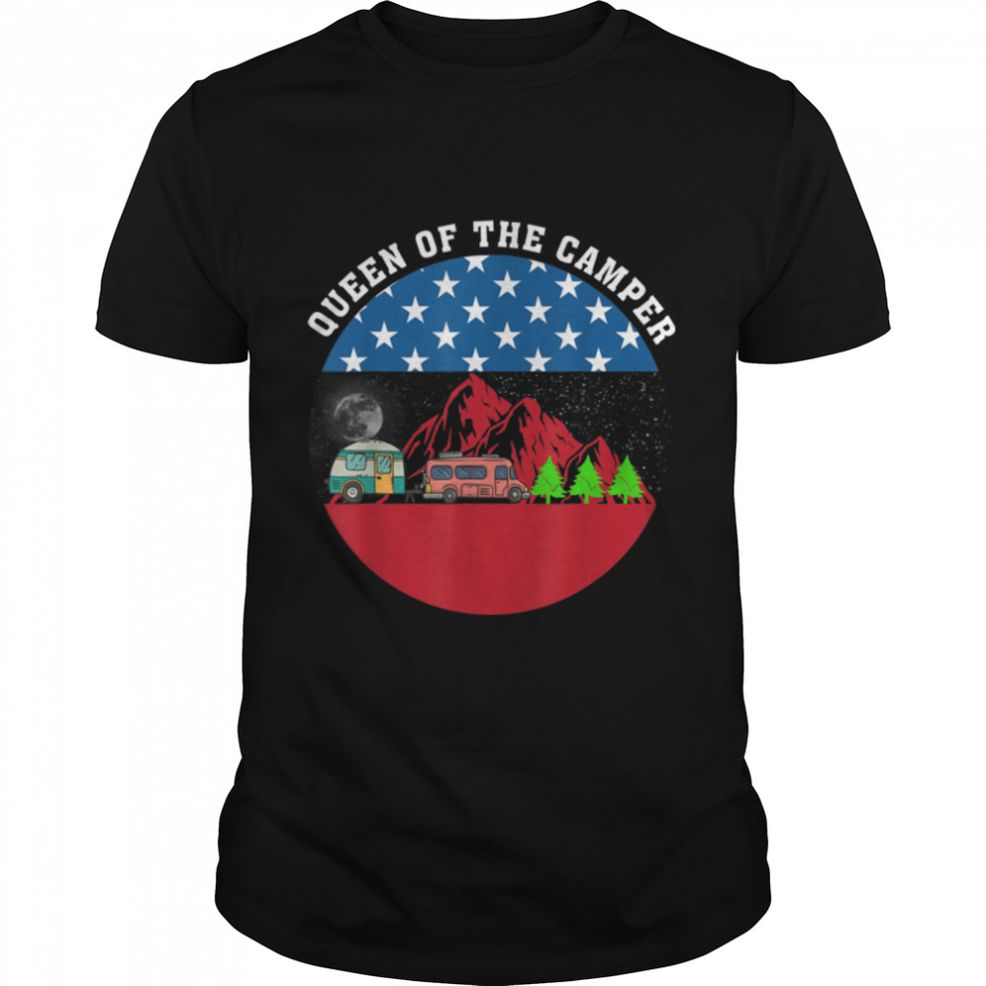 Queen Of The Camper 4th Of July Camping T Shirt B09ZF1N54T