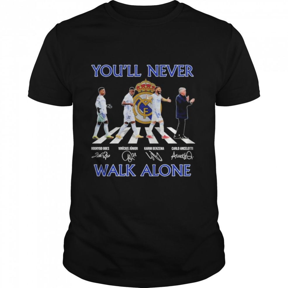 Real Madrid You’ll Never Walk Alone Abbey Road Signatures Shirt