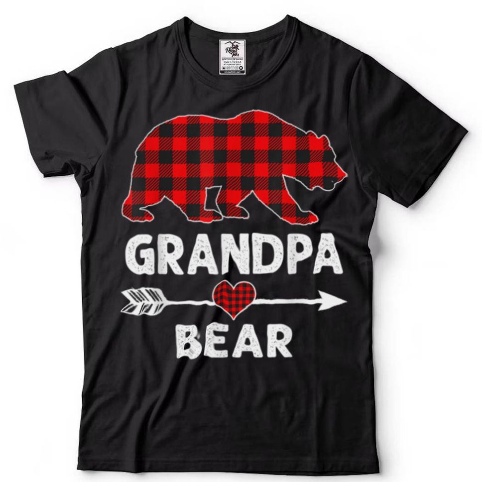 Red Plaid Grandpa Bear Buffalo Matching Family Pajama T Shirt