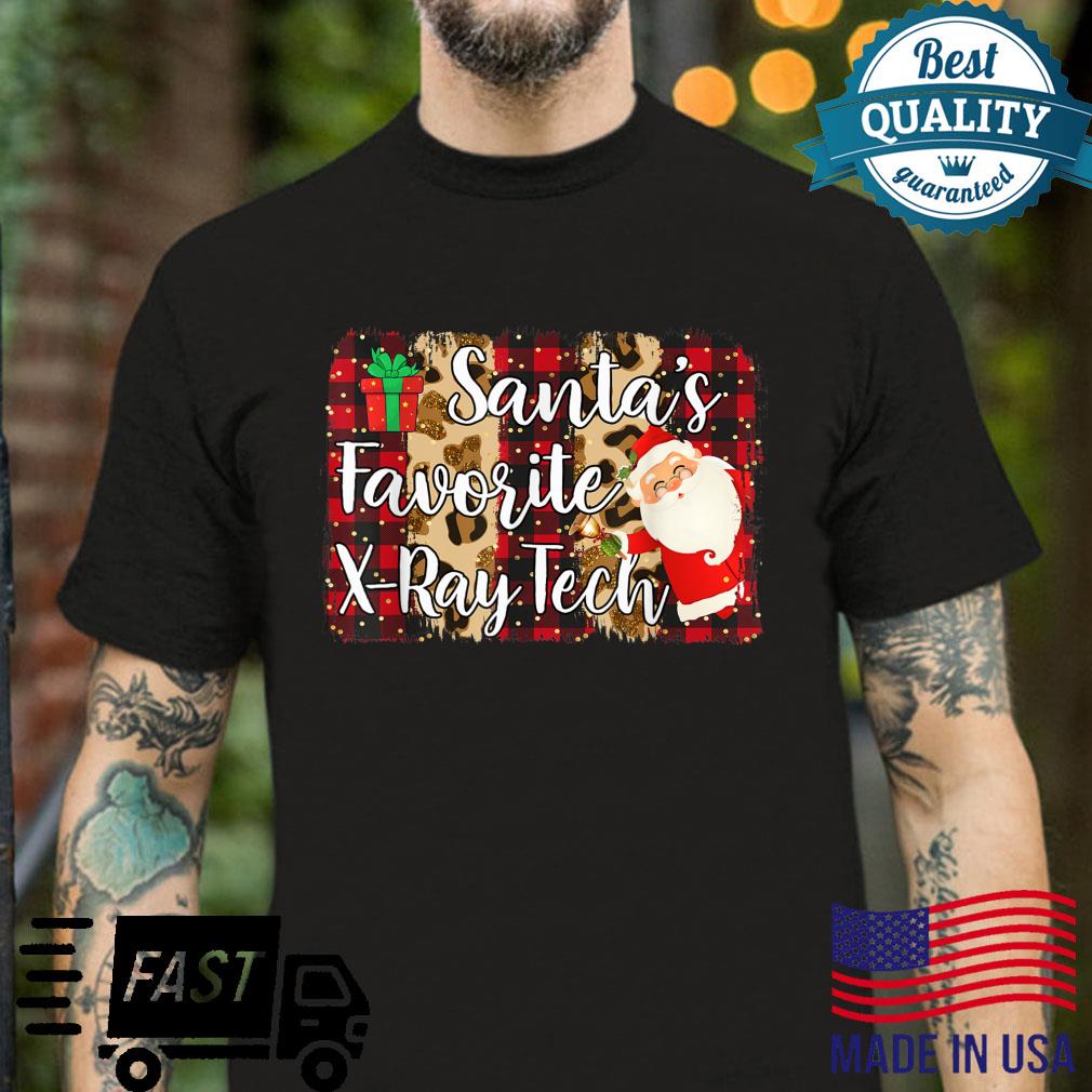Red Plaid Santa’s Favorite XRay Tech Christmas Xmas Holiday Shirt