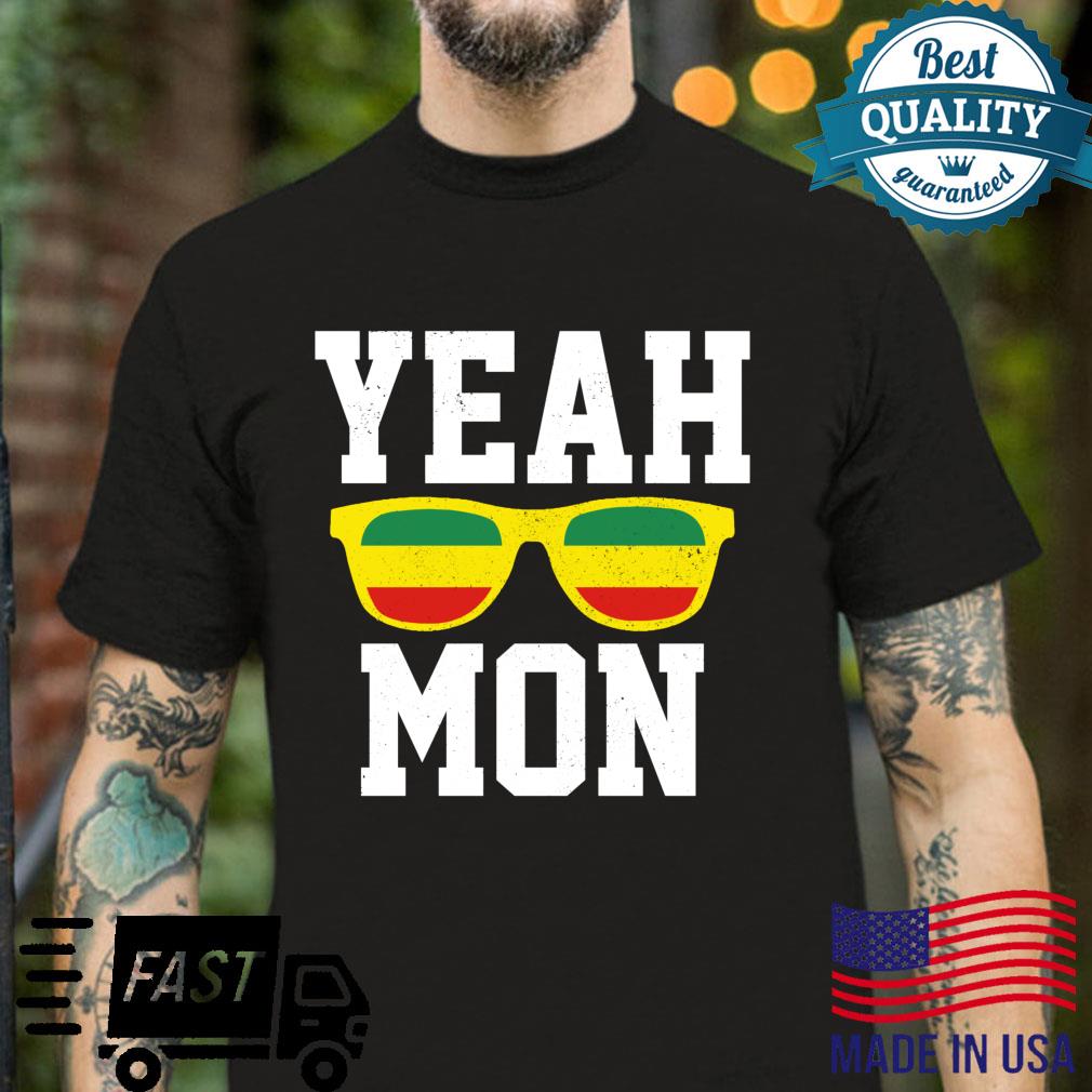 Reggae Music Jamaica Yeah Mon Sonnenbrille African Rasta Geschenk Langarmshirt Shirt