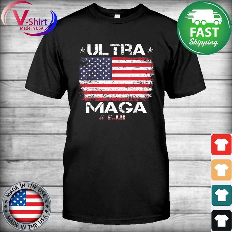 Retro American Flag Anti Joe Biden Ultra Maga Patriotic USA T Shirt