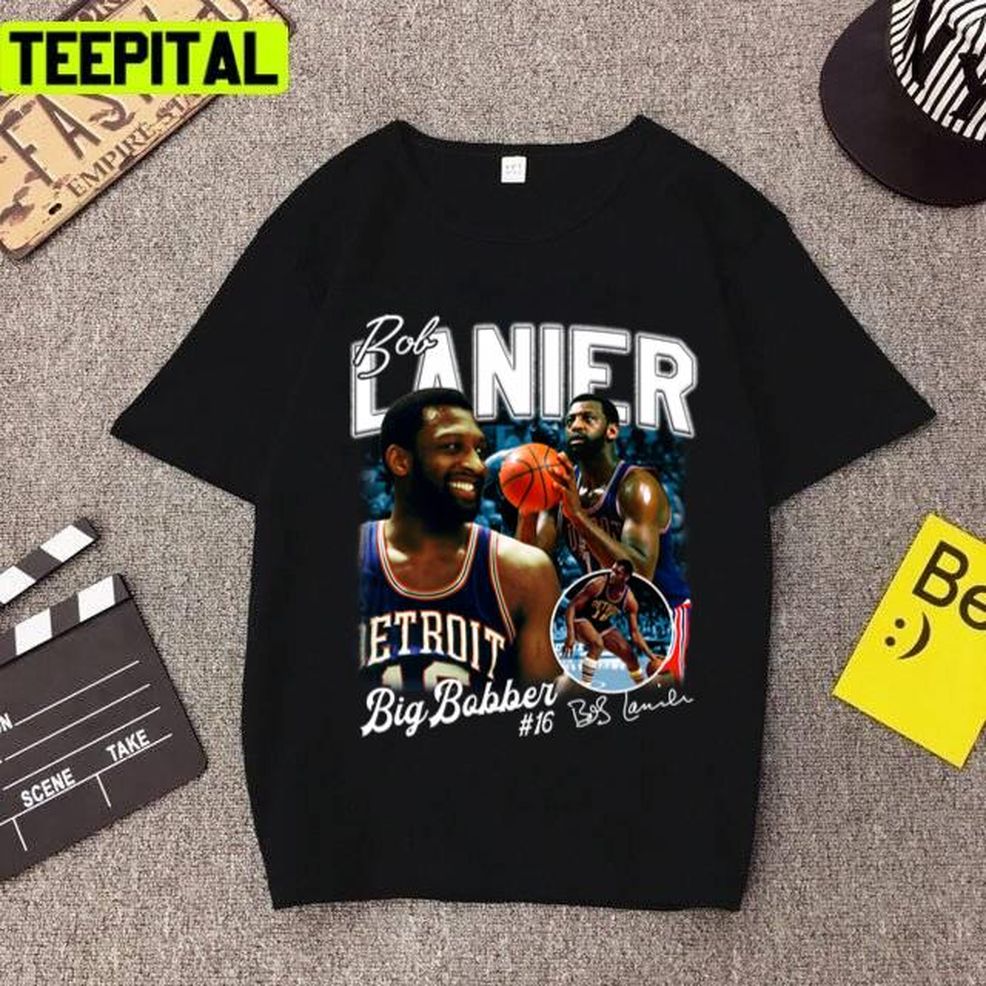 Rip Bob Lanier Basketball Signature Vintage Retro 80s Unisex T Shirt