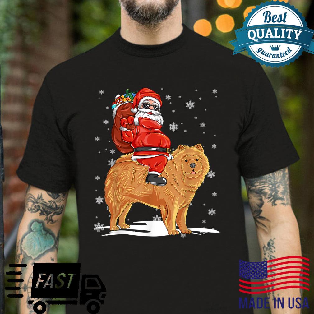 Santa Riding Chow Chow Dog with Hat Claus Christmas Chow Cho Shirt