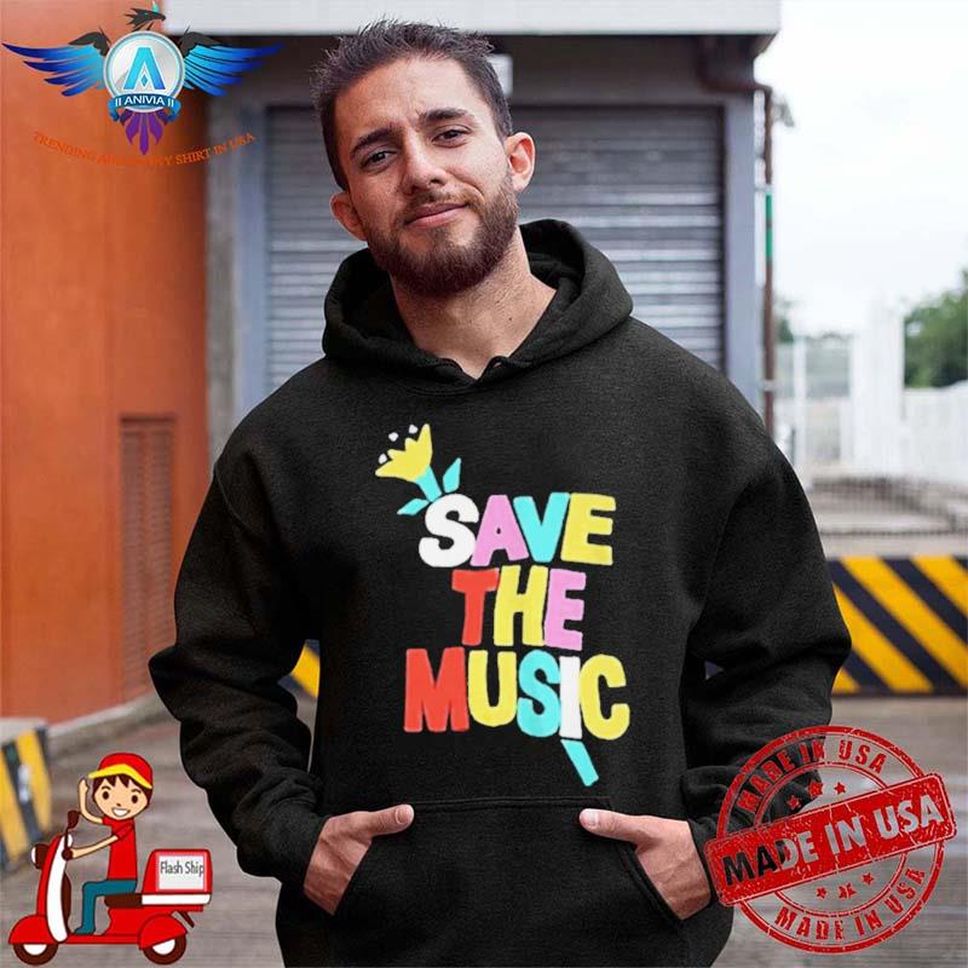 Save The Music Typo Graphics On Sale Shirt