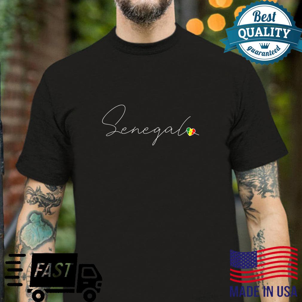 Sénégal Simple Love Senegalese Flag Heart on Senegal Shirt
