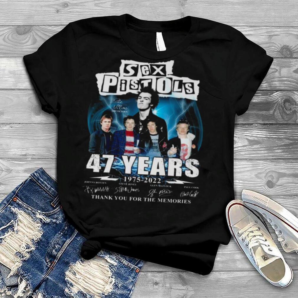 Sex Pistols 47 years 1975 2022 thank you for the memories signatures shirt