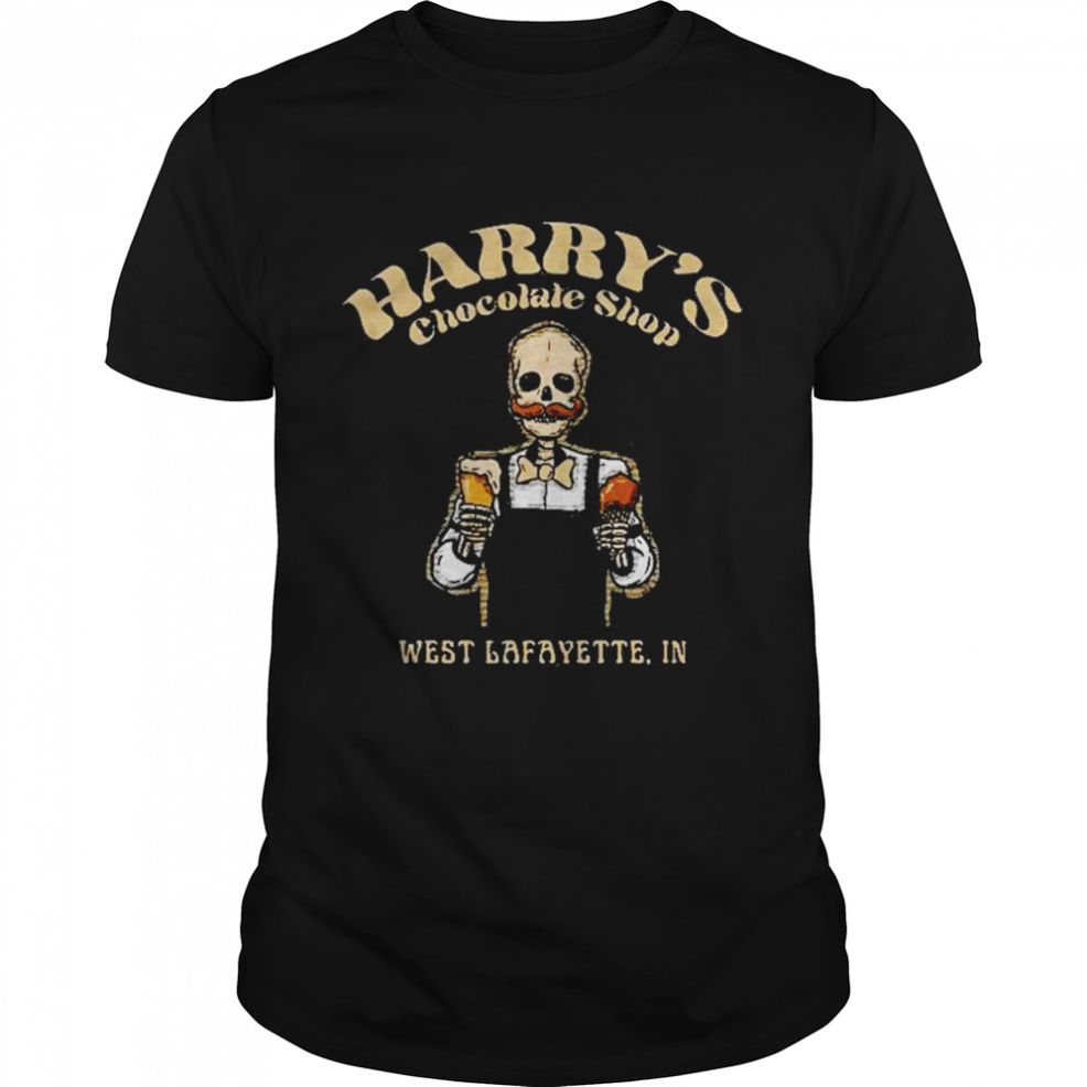 Skeleton Harrys Chocolate Shop West Lafayette IN Shirt