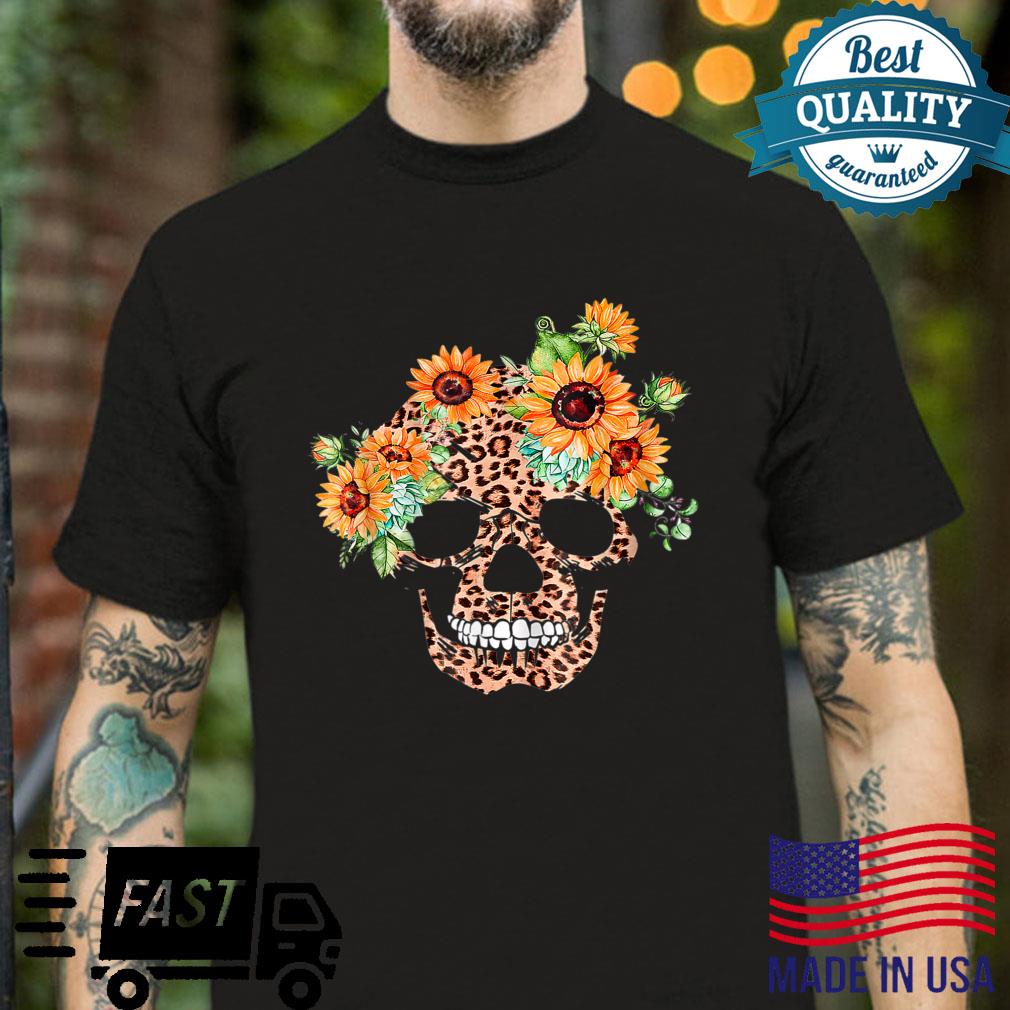 Skull Lover Sunflower Leopard Cheetah Skull Print Girl Shirt