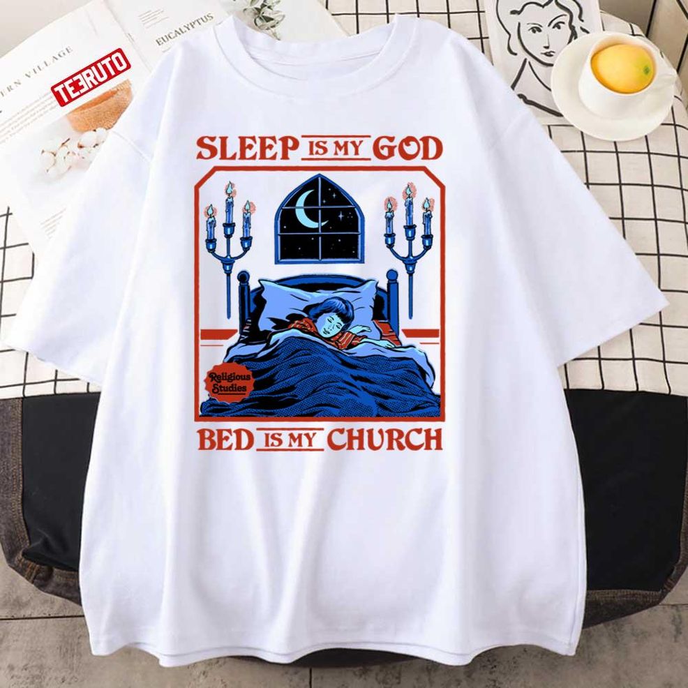 Sleep Is My God Bed Is My Church Funny Vintage Kids Art Unisex T Shirt