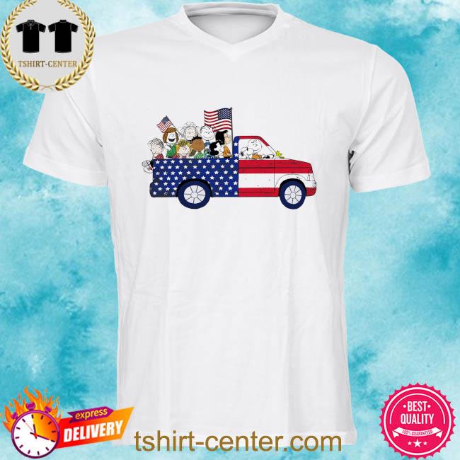 Snoopy and peanuts characters happy 4th of july American flag shirt