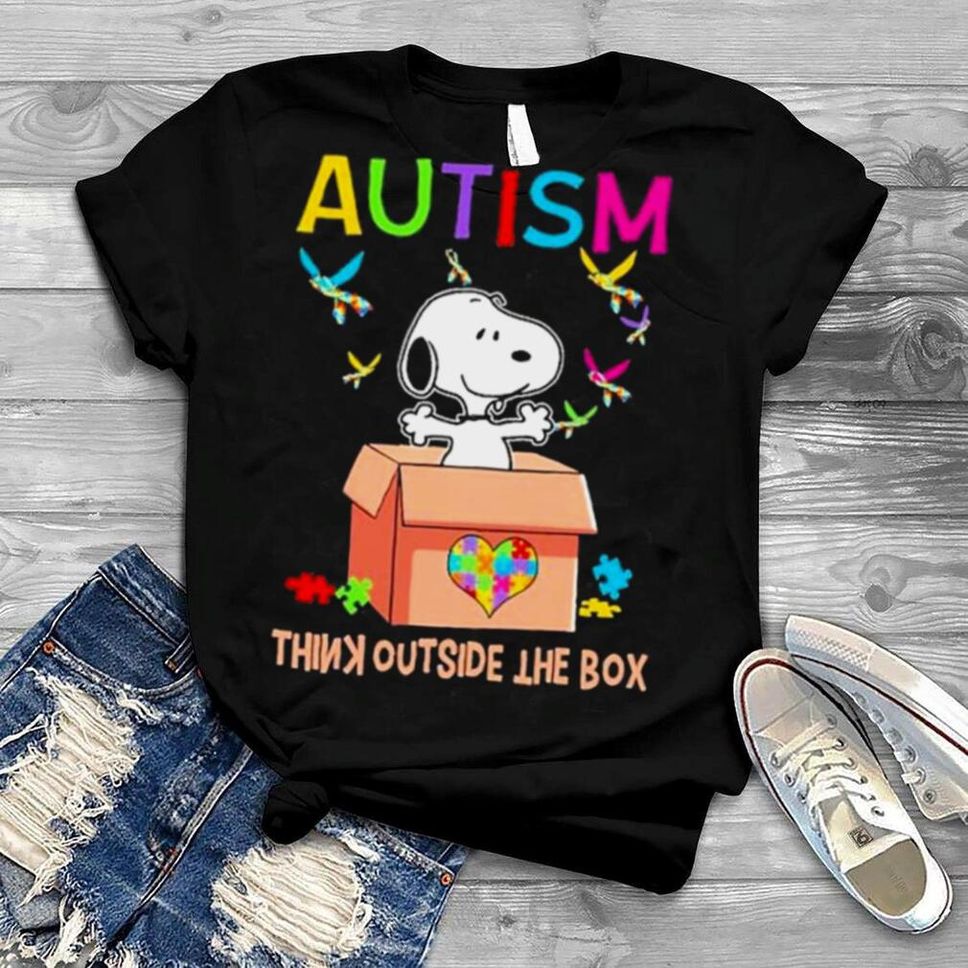Snoopy Autism Think Outside The Box Shirt