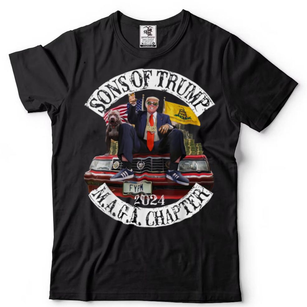 Sons Of Trump Maga Chapter 2024 With Pitbull Dog On Car T Shirt