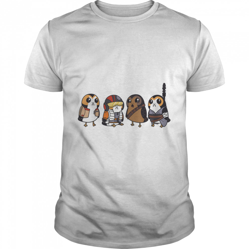 Star Wars Cute Porgs Dressed As Characters Portrait T-Shirt