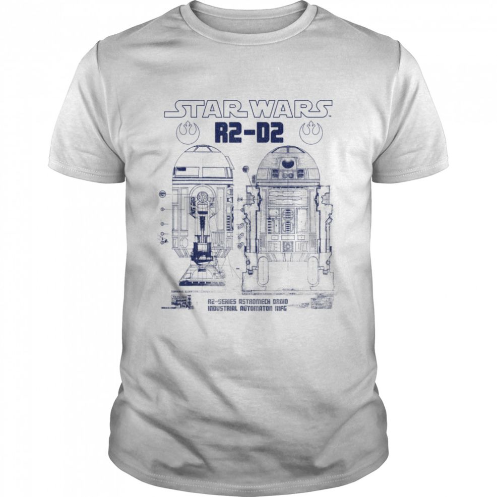 Star Wars R2 D2 Astromech Droid Blue Print Schematic T Shirt