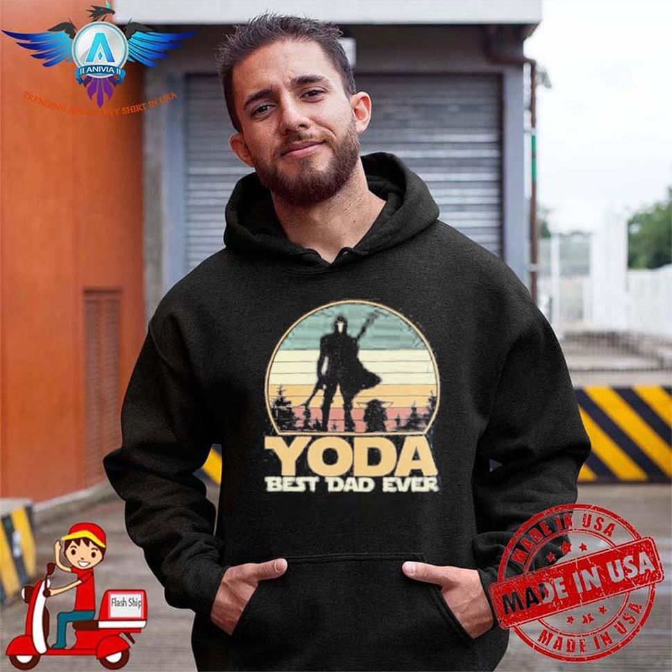 Star Wars Yoda Best Dad Ever Vintage Sunset Shirt
