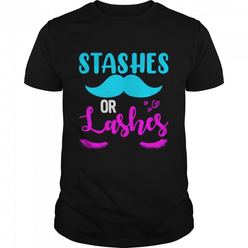 Stashes Or Lashes Gender Reveal Shirt