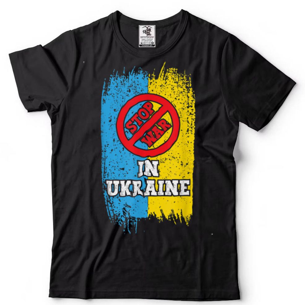 Stop War I Stand With Ukraine USA Support For Ukrainian Flag T Shirt