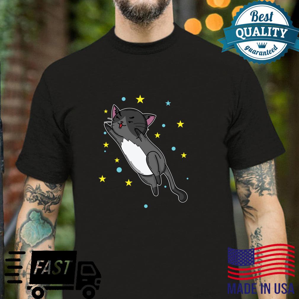 Superkatze fliegt im Weltraum Langarmshirt Shirt
