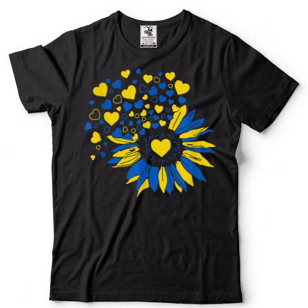 Support Ukraine Sunflower Ukrainian Flag Heart Mens Womens T Shirt