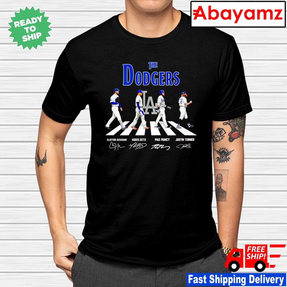 The Dodgers Abbey Road Clayton Kershaw Mookie Betts Max Muncy Justin Turner Signatures Shirt