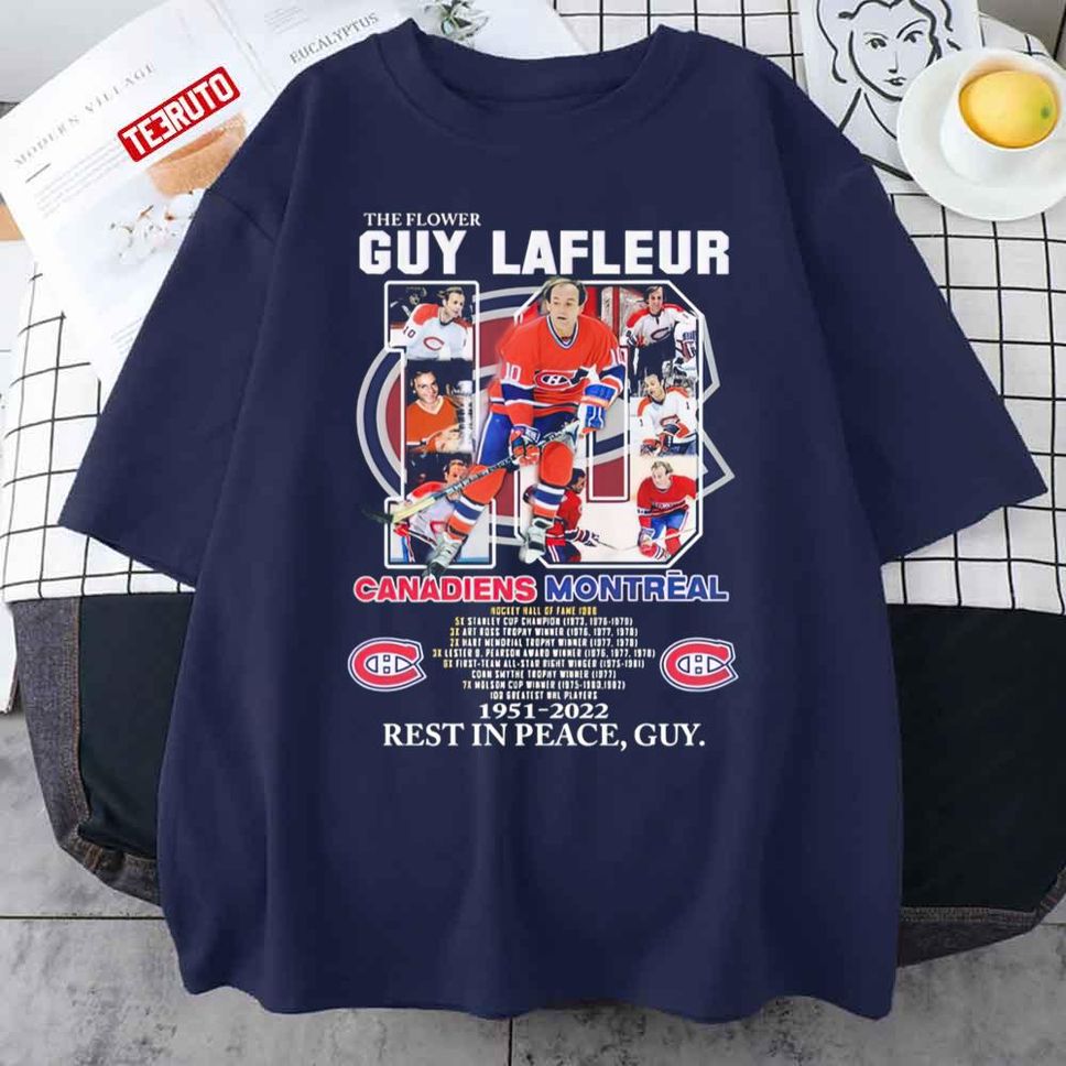 The Flower Guy Lafleur Montreal Canadiens 1951 2022 Signatures Rest In Peace Unisex T Shirt