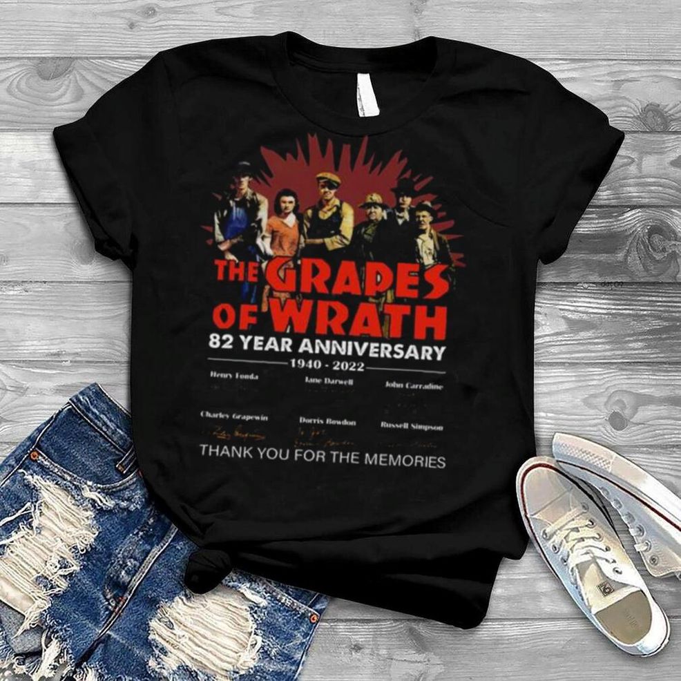 The Grades Of Wrath 82 Year Anniversary 1940 2022 Thank You For The Memories Signatures Shirt