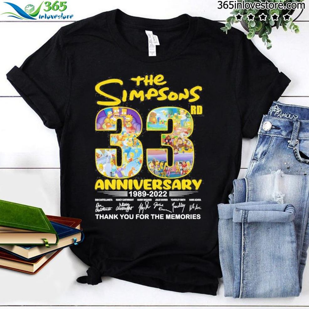 The Simpsons 33 Rd Anniversary 1989 2022 Thank You For The Memories Shirt