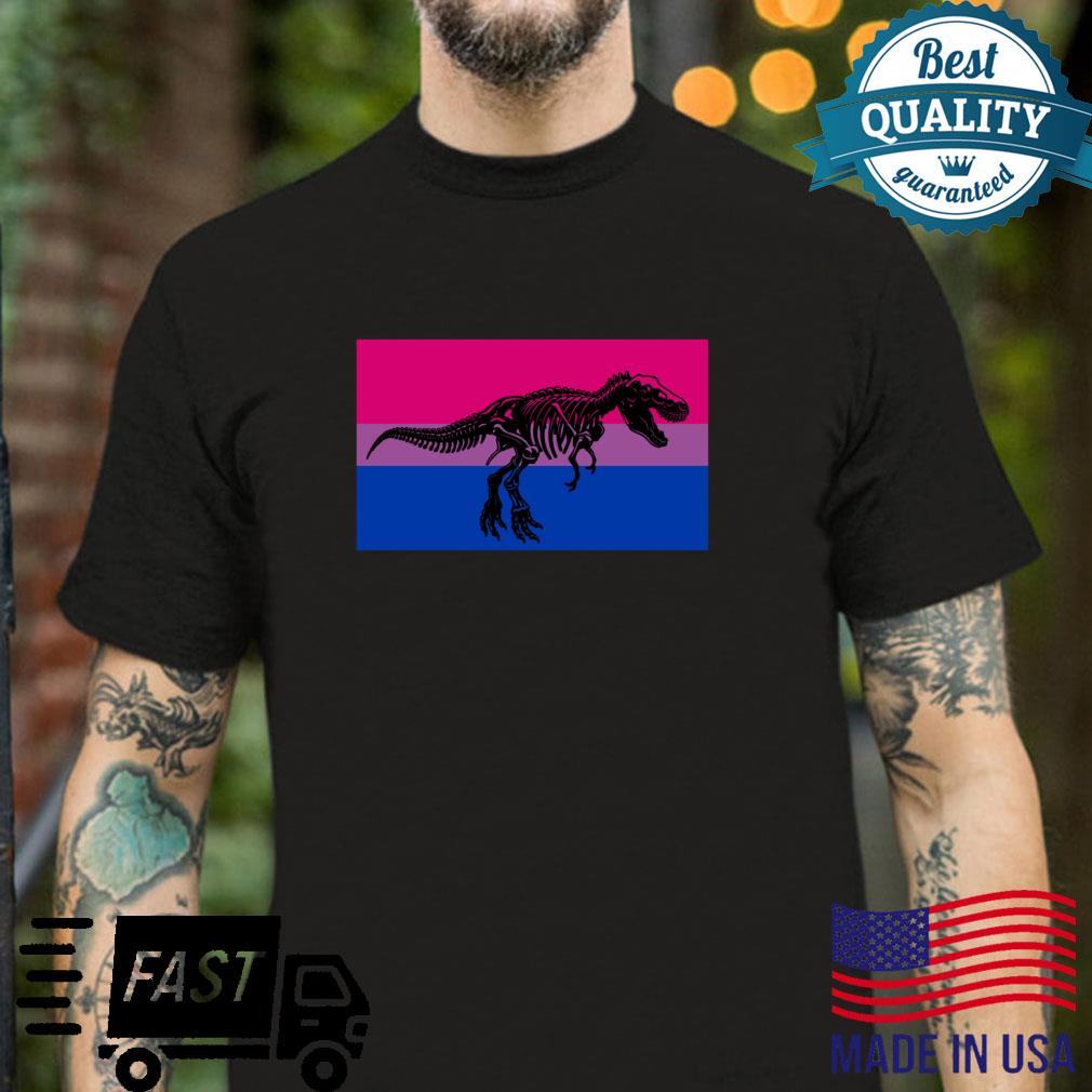 TRex Dinosaur Bisexual Pride Flag Paleontologist Shirt