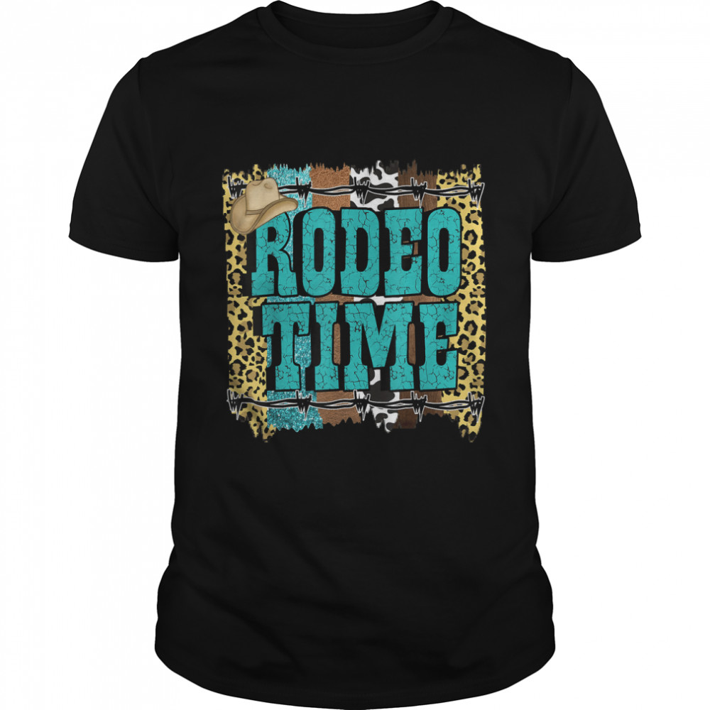 Turquoise Rodeo Decor Graphic Rodeo Time T-Shirt