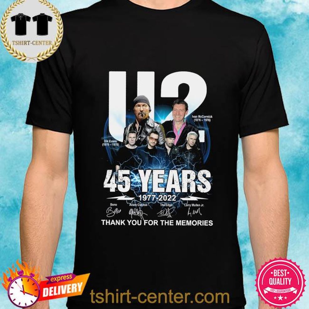 U2 45 Years 1977 2022 Thank You For The Memories Signatures Shirt
