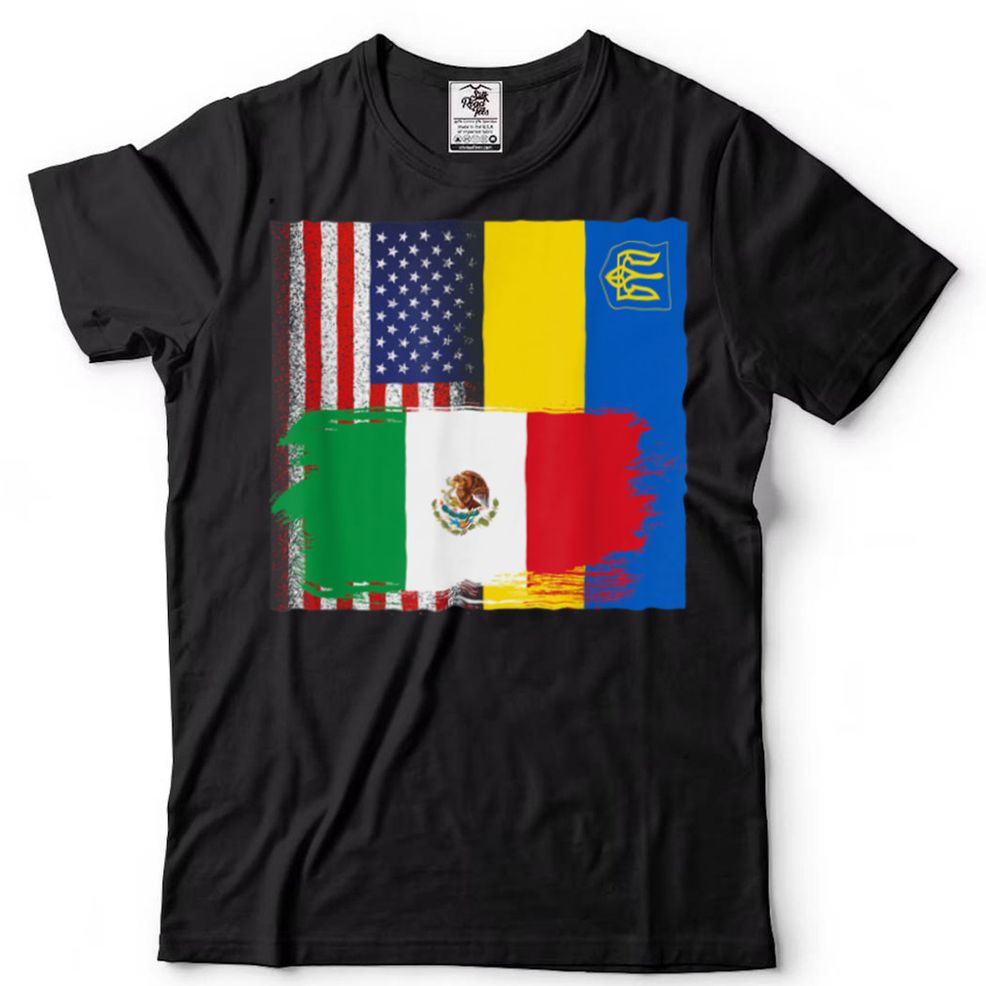 Ukrainian American Mexican Flag Ukraine Usa Mexico T Shirt