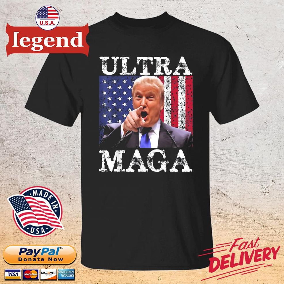 Ultra Mega King Trump American US Flag Anti Biden Shirt