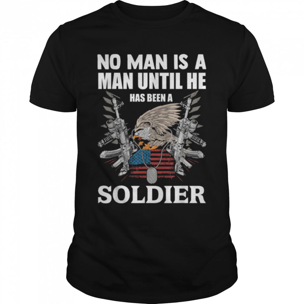 U.S. Soldier USA Flag Eagle Dog Tag Veteran T Shirt B09ZP2TNTB