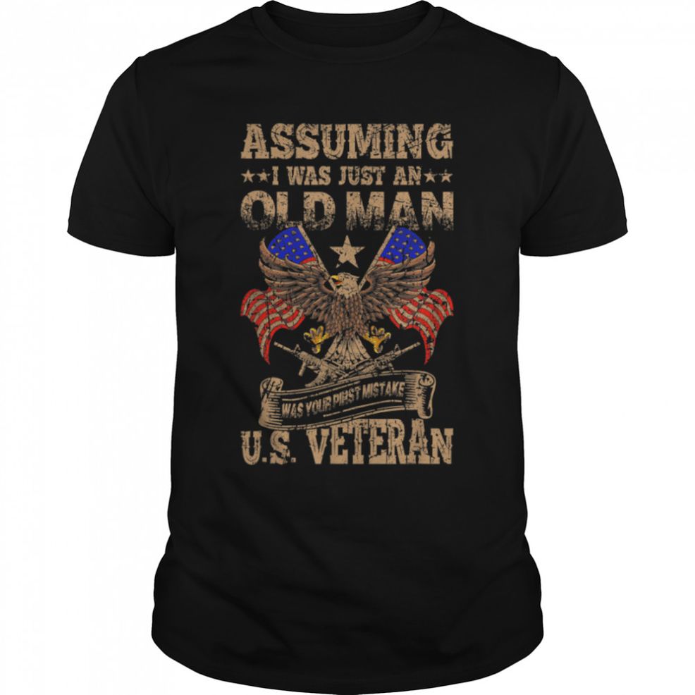 U.S. Veteran USA Flag Eagle Retired Soldier T Shirt B09ZP2LBHY