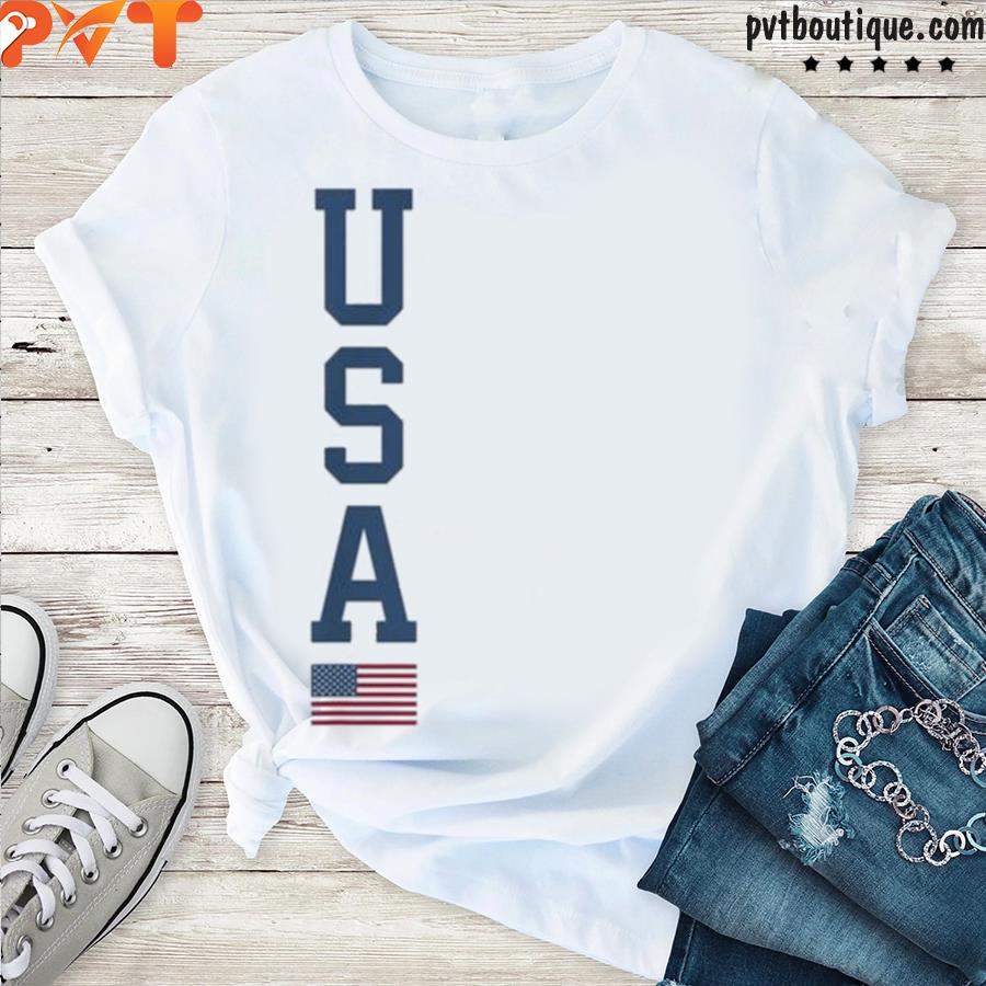 Usa American flag vertical text patriotic 4th of july shirt