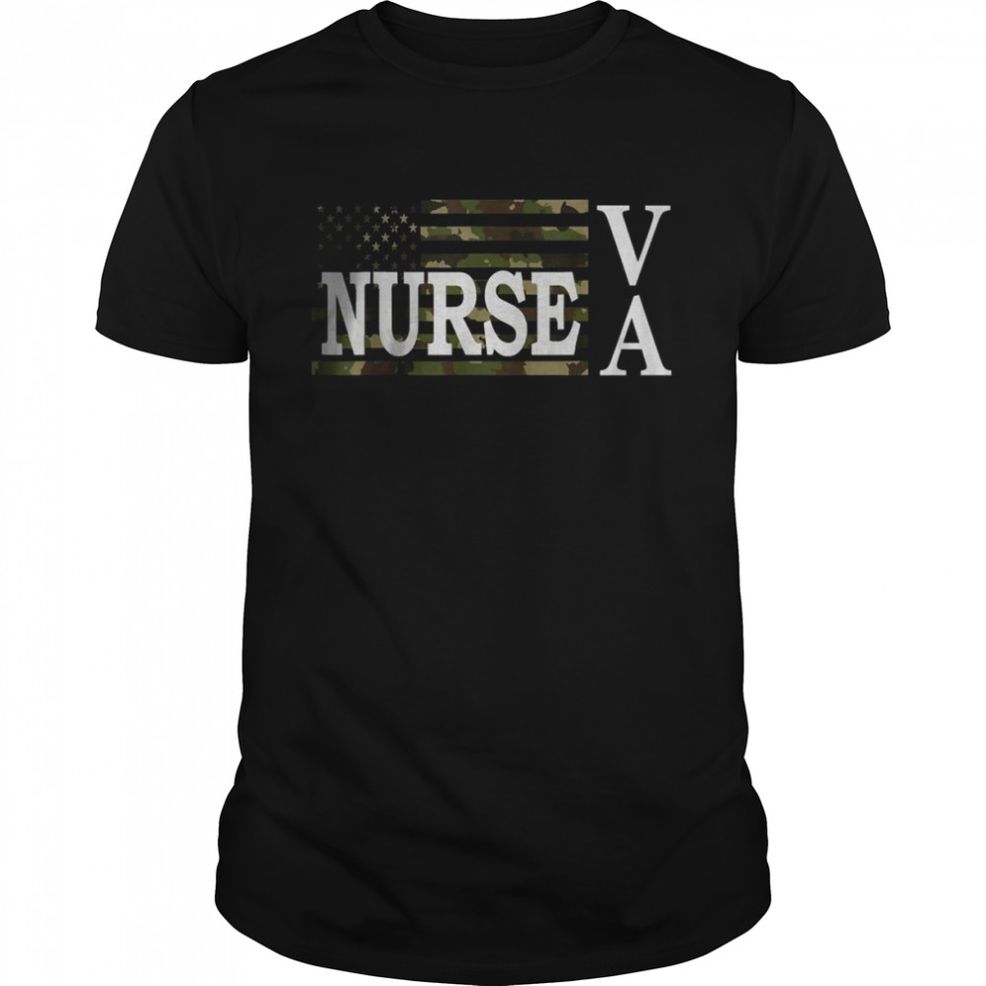 USA Heart American Flag VA Nurse T Shirt
