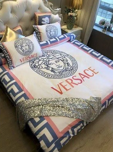 Versace Pink And Beige Most Comfortable Bedding Set