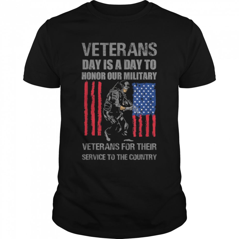 Veterans Day Retired Soldier U.S Flag Combat T Shirt B09ZP2WYRH