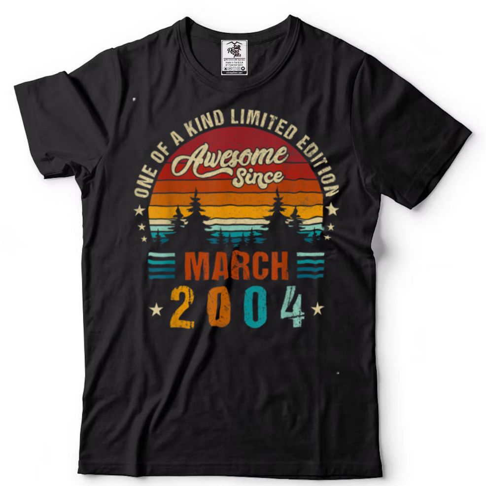 Vintage 18th Birthday Awesome Since March 2004 T Shirt